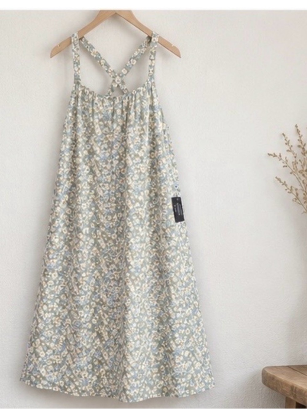 Lulus Floral Strappy Sundress Size Xs Light Green Blue DaisyBoho